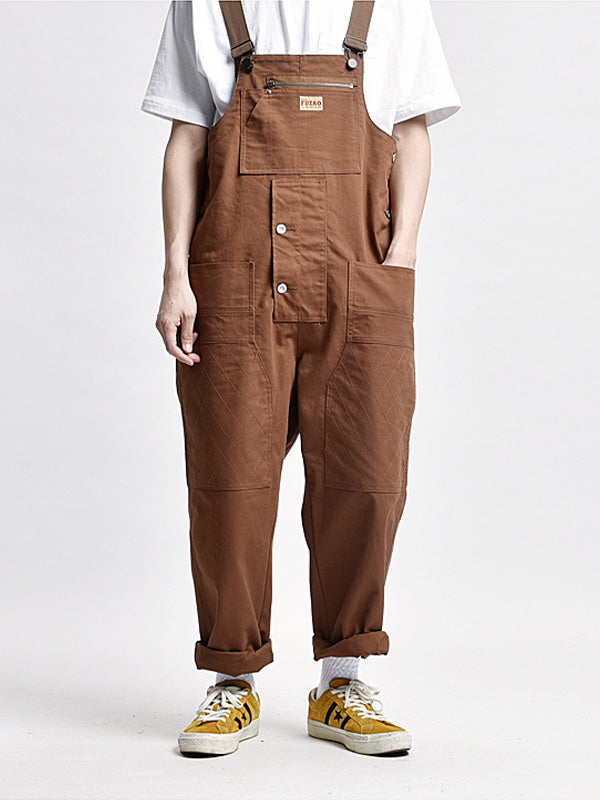 Casual Cargo Overalls with Multiple Pockets
