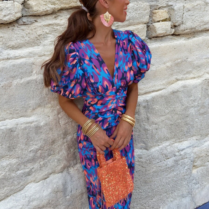 CAROLE | VIBRANT FIESTA DRESS WITH IMPRESSIVE DETAILS