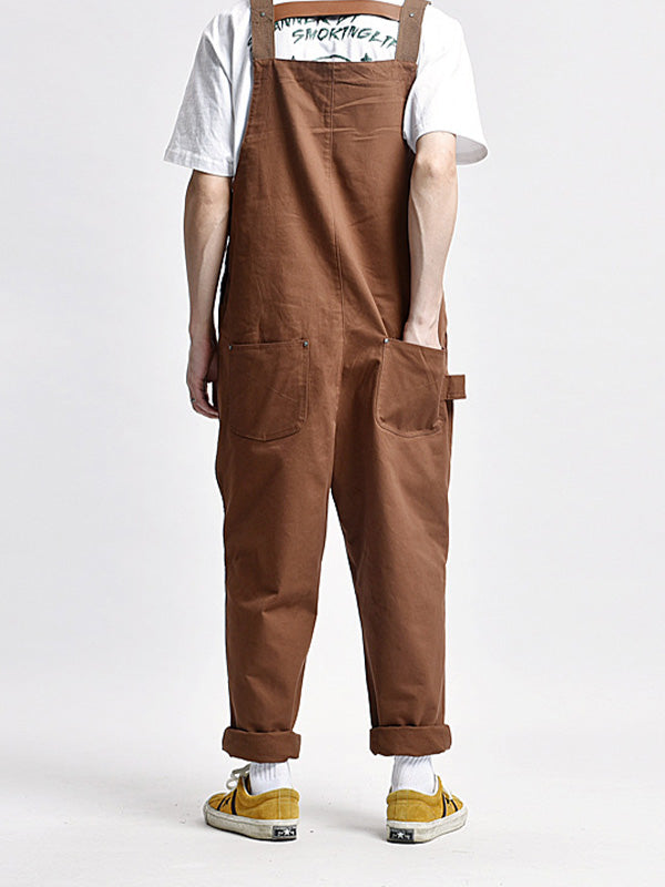 Casual Cargo Overalls with Multiple Pockets