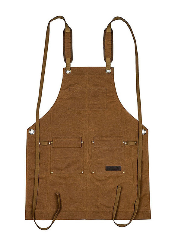 Durable Work Apron Made from Waxed Canvas
