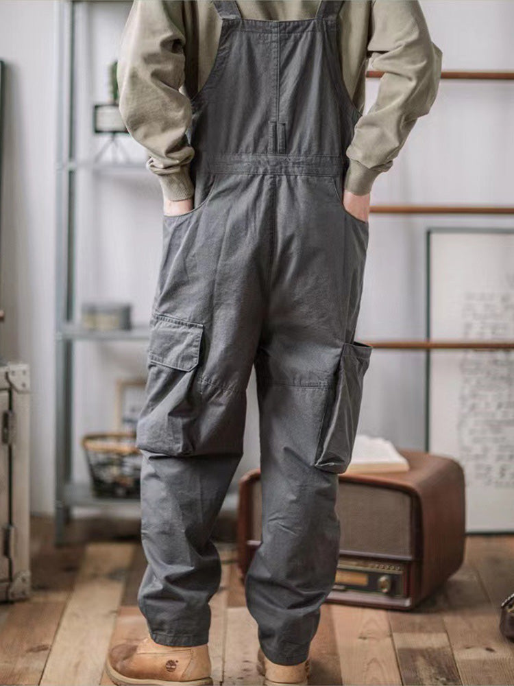 Loose-Fitting Dungarees with Large Pockets and Zip