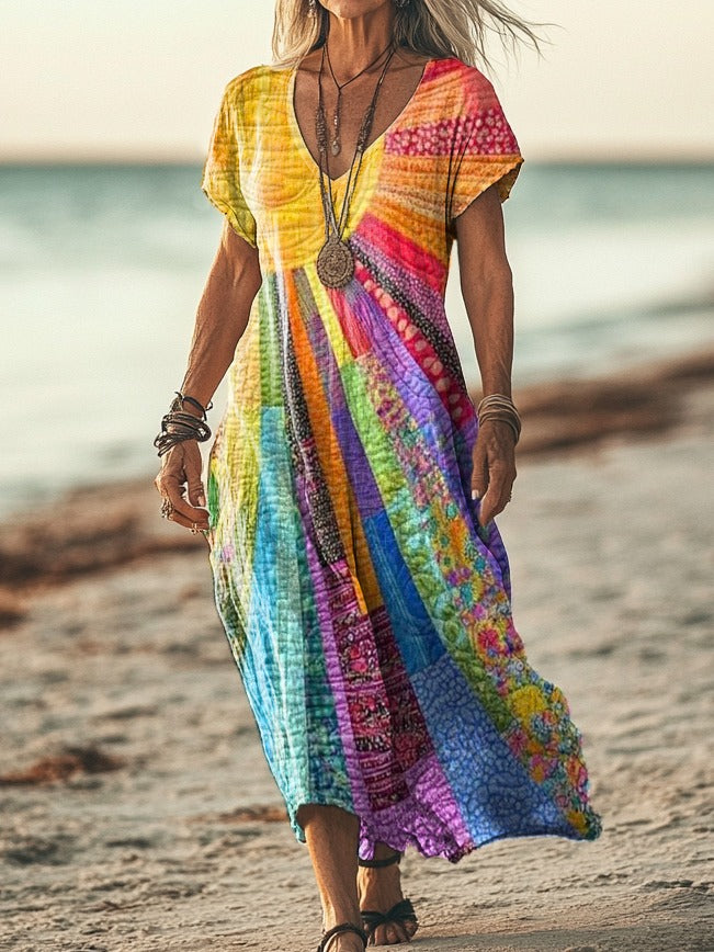 Layla™ | Bohemian Sun Design Dress