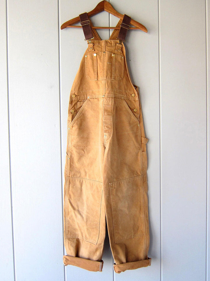 Women's Canvas Dungarees with Relaxed Fit