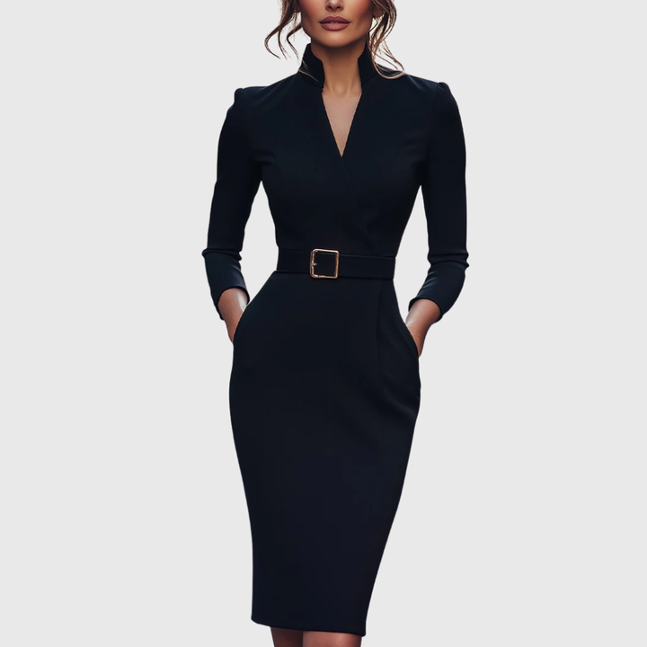 Eva | Graceful Waist Midi Dress