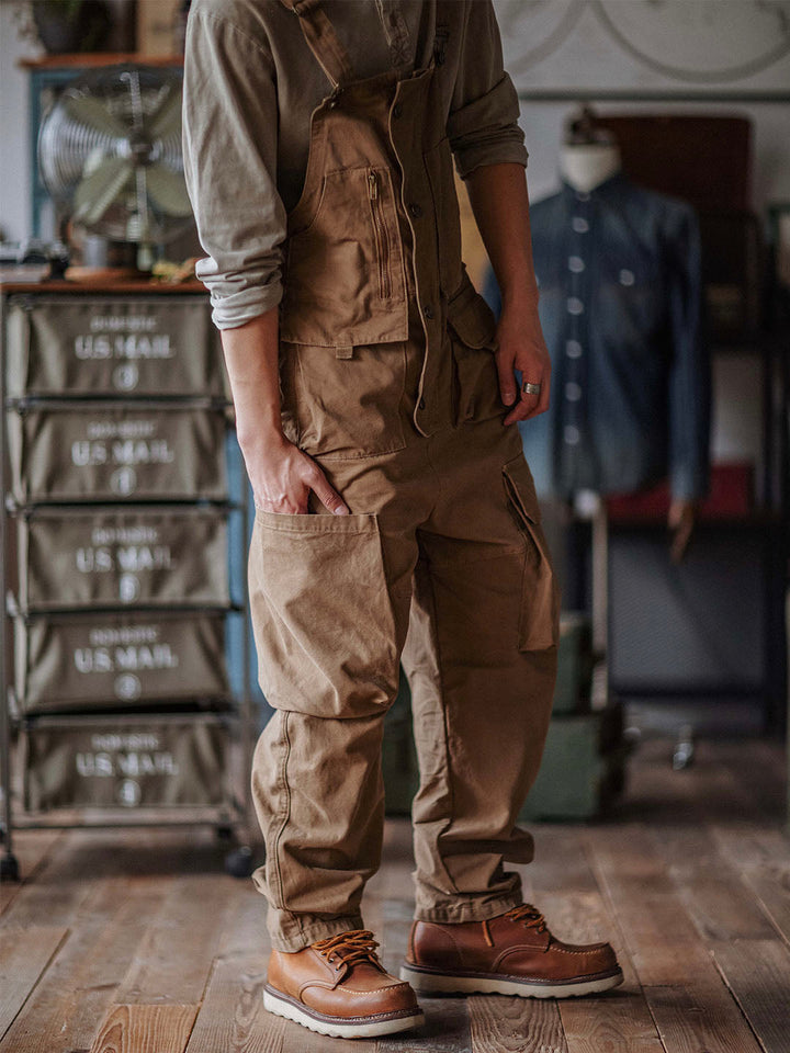 Canvas Cargo Dungarees for Men