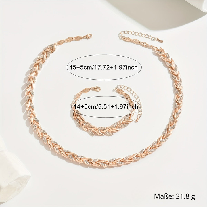 Elena™ | Elegant Fishtail Jewellery Set with Rhinestones