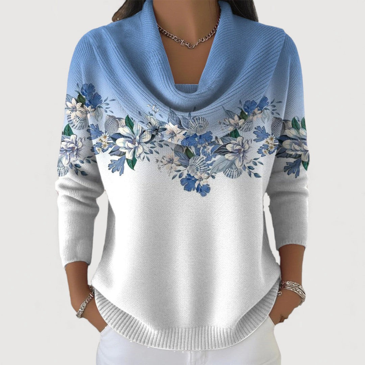 Love™ | Floral Sweater with Soft Collar
