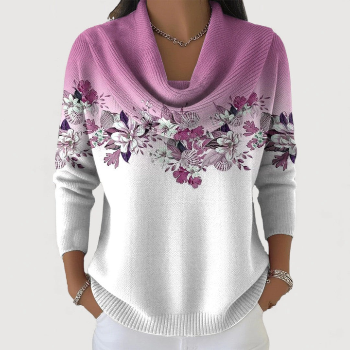 Love™ | Floral Sweater with Soft Collar