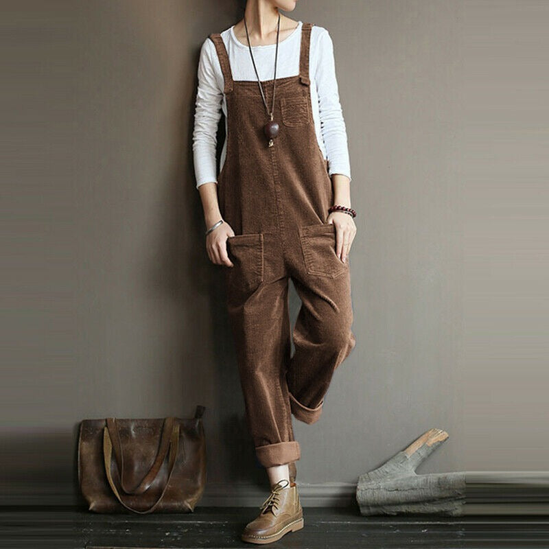 Women's Cotton Dungarees with Relaxed Fit