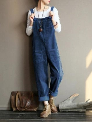 Women's Cotton Dungarees with Relaxed Fit