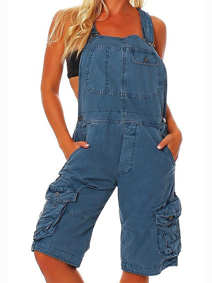 Ladies' Short Dungarees with Cargo Pockets
