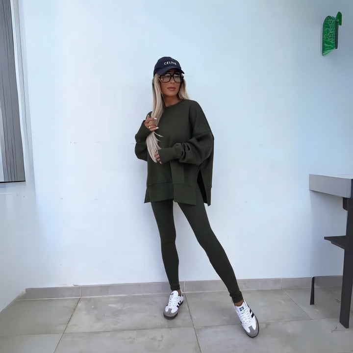 Yachi™ | Casual Long Sleeve Sweatshirt & Trousers Set