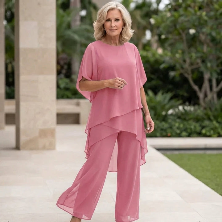 Kayla™ | Suit with Draped Palazzo Pants