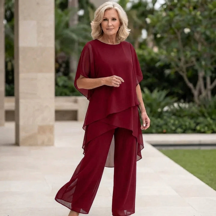 Kayla™ | Suit with Draped Palazzo Pants