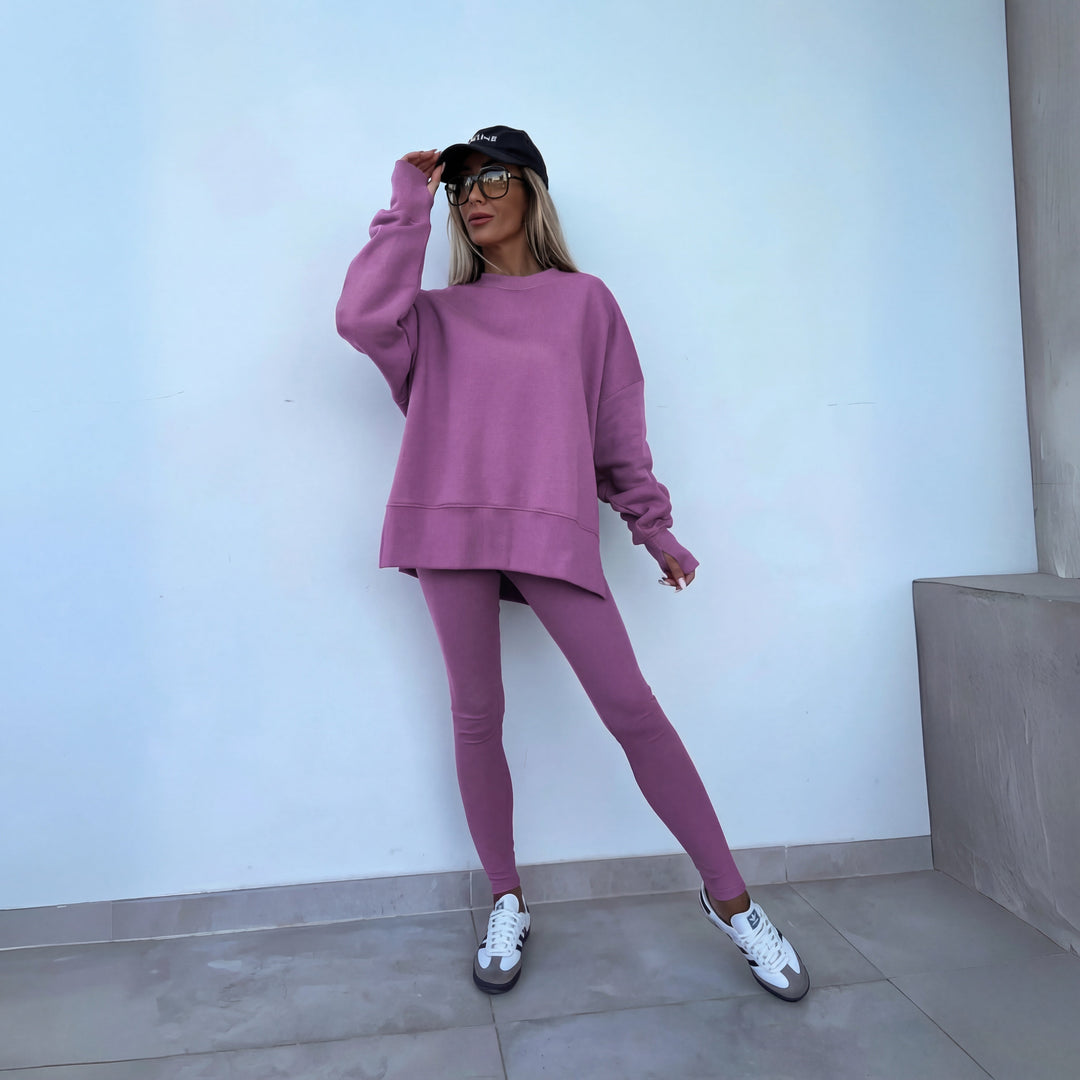 Yachi™ | Casual Long Sleeve Sweatshirt & Trousers Set