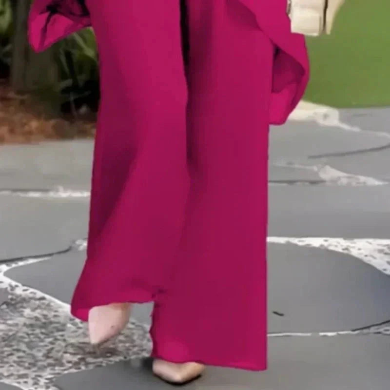 Kayla™ | Suit with Draped Palazzo Pants