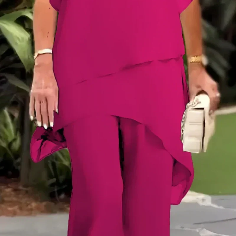 Kayla™ | Suit with Draped Palazzo Pants